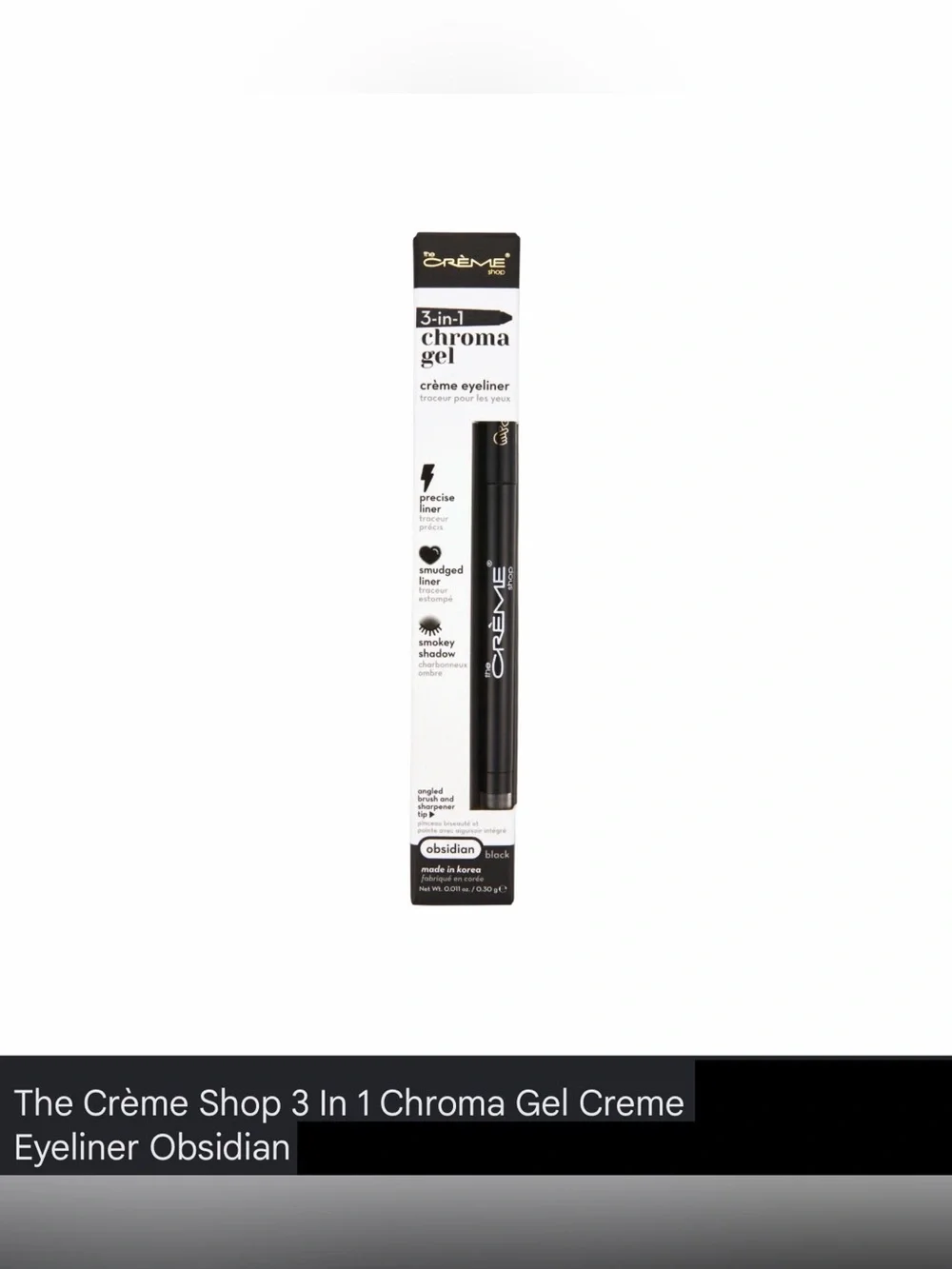 The Crème Shop 3 In 1 Chroma Gel Creme Eyeliner Obsidian Black